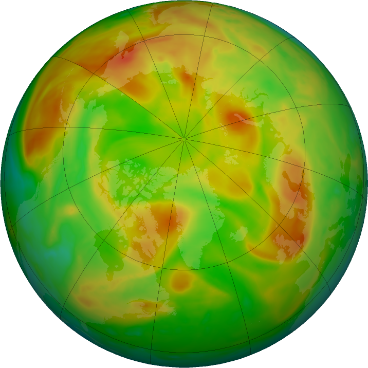 Arctic ozone map for 10 June 2024